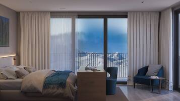 Panoramic Double Room, Mountain View | 1 bedroom, in-room safe, desk, laptop workspace