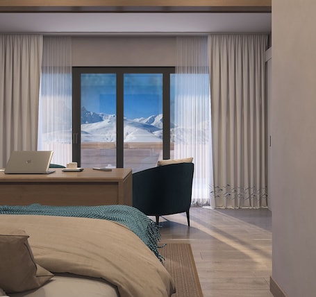 Luxury Studio Suite, 1 King Bed, Non Smoking, Mountain View | 1 bedroom, in-room safe, desk, laptop workspace