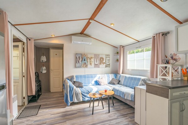 TV, ping pong - Mh 229 - La Tremblade: Comfortable Mobile Home with Terrace, Garden & Shared Pool (La Tremblade)