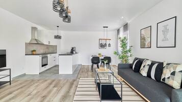 Penthouse Deluxe, 2 chambres | Coin séjour