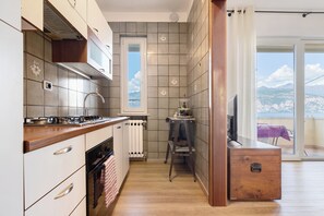 Fridge, oven, stovetop, dishwasher