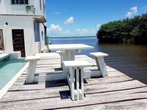 Studio, 1 Bedroom, Smoking, Balcony | Terrace/patio - Sea Belize Relaxing Studio w Sea View Pool & Overwater Deck Near Airport, 1st FL (Belize City)