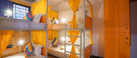 Bed in 8 Bed Male Only AC Dormitory Room With Ensuite Bathroom | Free WiFi