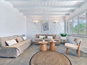 Living area - Stagones Villas, nestled in the serene beauty of the Cycladic countryside (Paros Island)