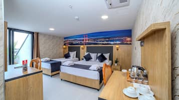 1 bedroom, hypo-allergenic bedding, memory foam beds, free minibar items