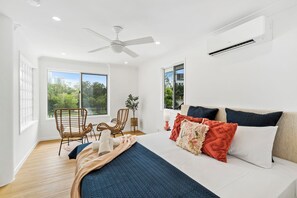 7 habitaciones, tabla de planchar con plancha y ropa de cama 