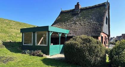 Reetdachkate am Deich mit Kamin nahe Hamburg