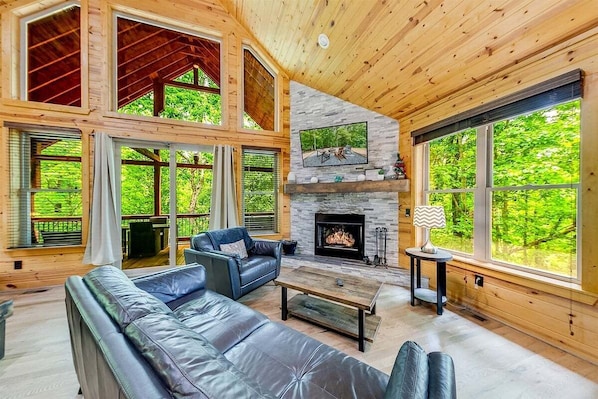 Télévision, cheminée