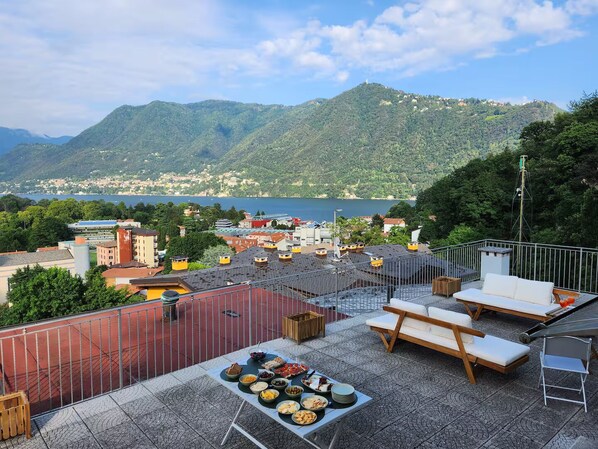 Deluxe-penthouselejlighed - søudsigt | Terrasse/gårdhave