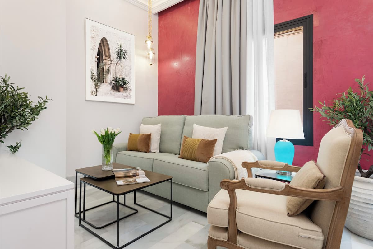 Appartement, 1 slaapkamer | Woonruimte | Een flatscreentelevisie