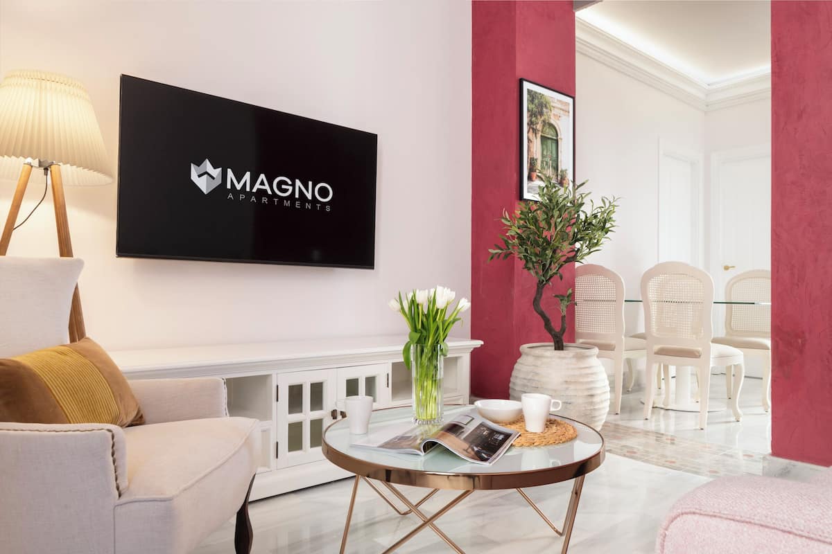 Appartement, 1 slaapkamer | Woonruimte | Een flatscreentelevisie