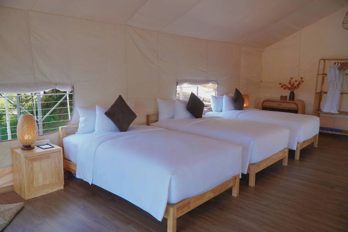 Signature Tent, Multiple Beds, Lake View | Minibar, desk, laptop workspace, iron/ironing board