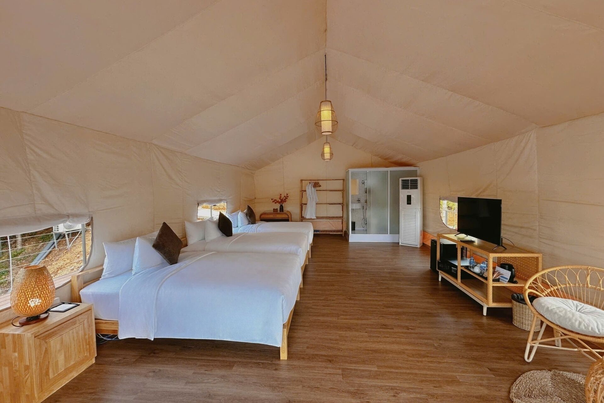 Signature Tent, 3 Single Beds, Balcony, Lake View | Desk, iron/ironing board, free WiFi, bed sheets