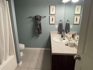 Douche, sèche-cheveux, serviettes fournies