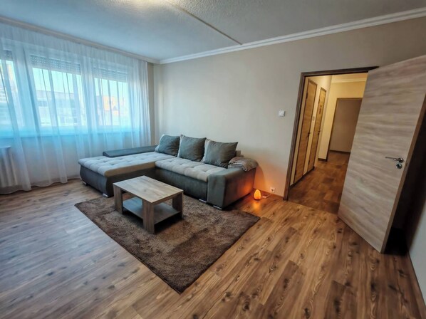 Apartamento, 1 habitación, vistas a la ciudad | Sala de estar