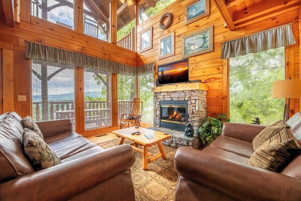 TV, fireplace, DVD player, foosball