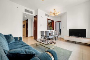 Apartment, Balcony | Living area - Bellavista-1BR-Full BurjKhalifa&Fountain (Dubai)
