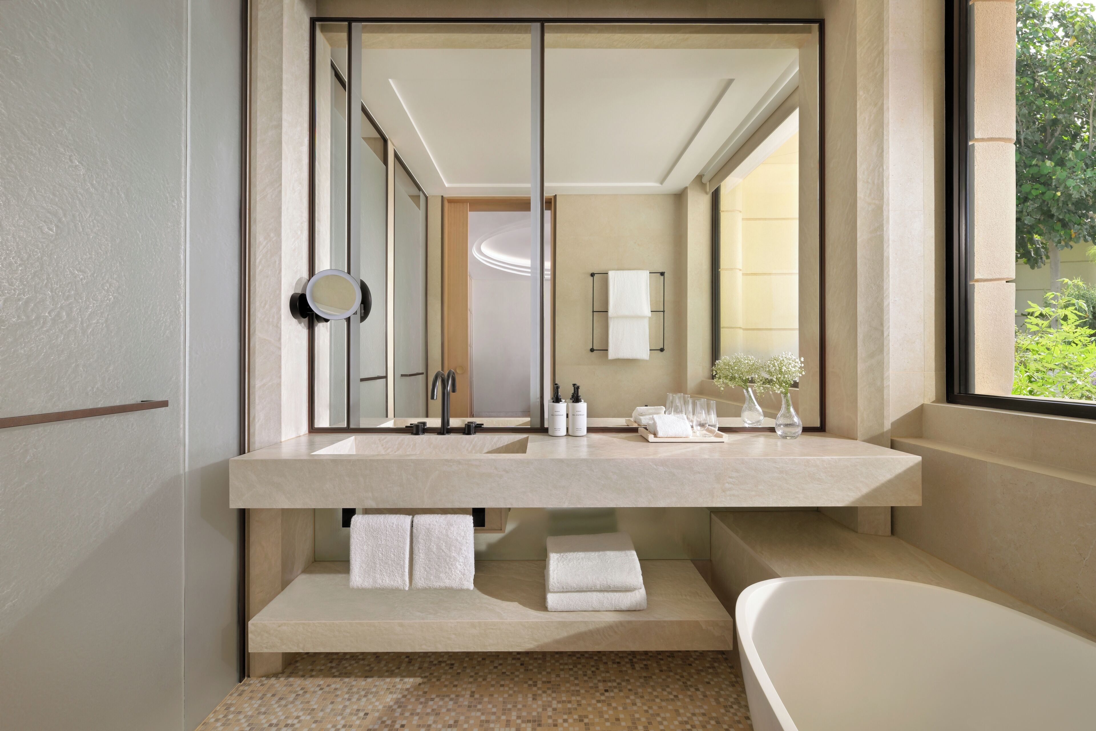 Eco-friendly toiletries, hair dryer, bathrobes, slippers