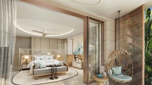 Minibar, värdeförvaringsskåp på rummet och skrivbord