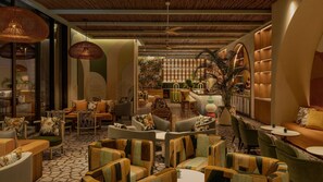 Lobbylounge, uitzicht op de tuin, dagelijks geopend