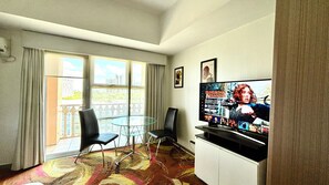 Blackout drapes, iron/ironing board, free WiFi