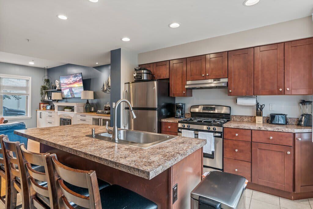 Fridge, oven, stovetop, dishwasher