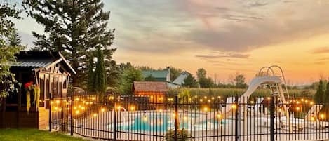 Outdoor pool, a heated pool