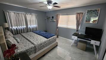 2 bedrooms, iron/ironing board, WiFi, bed sheets