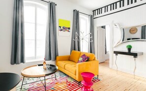 Comfort Loft, Partial Ocean View | Living area - Lofts du Presbytère (Matane)