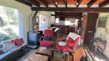 Televisión, chimenea