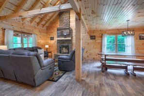 TV, fireplace, DVD player