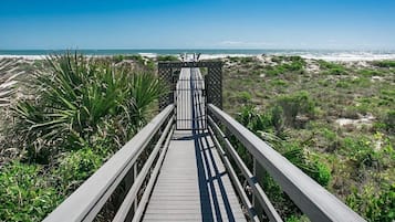 On the beach, beach towels