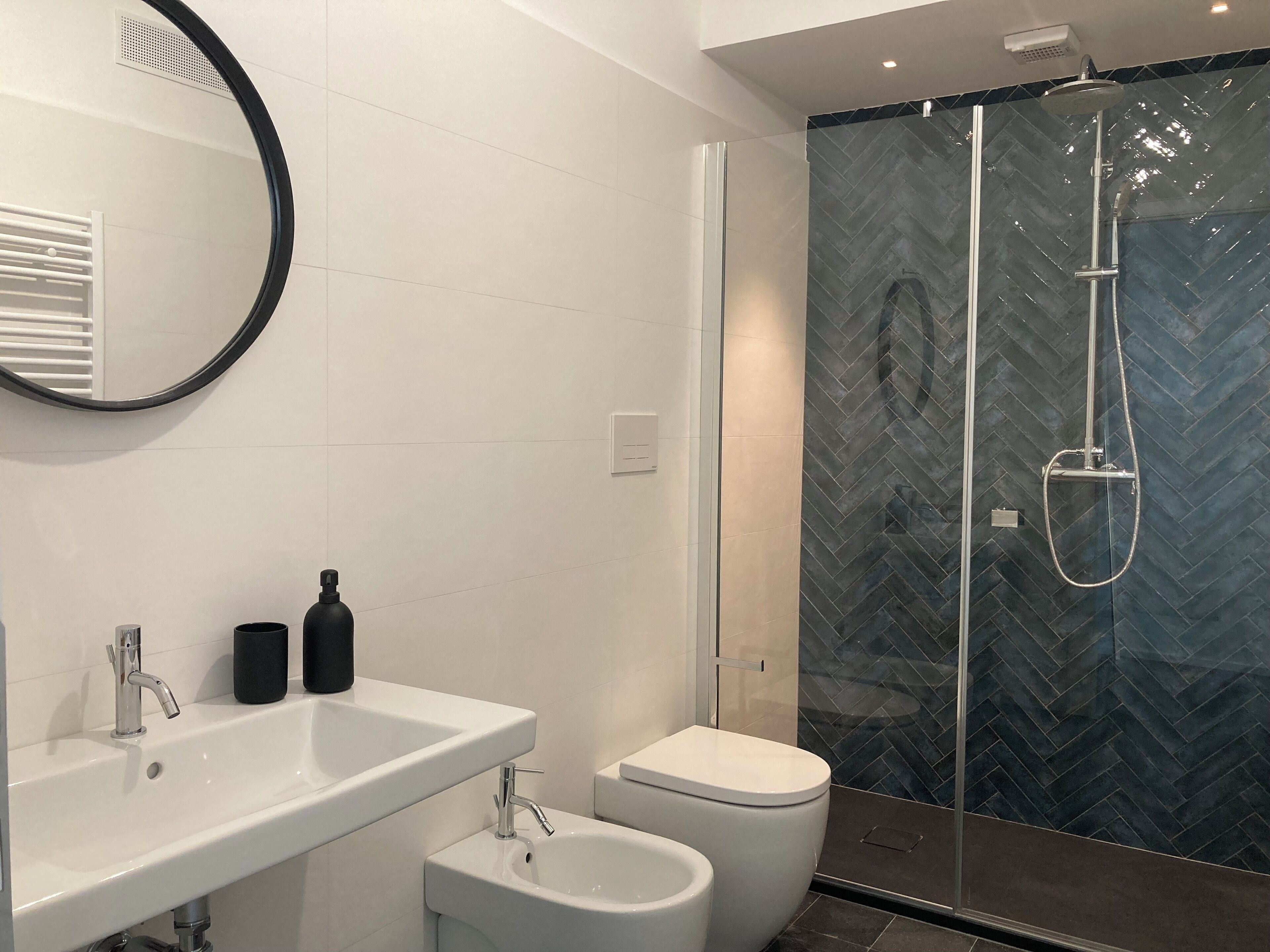Dusche, Haartrockner, Bidet, Handtücher