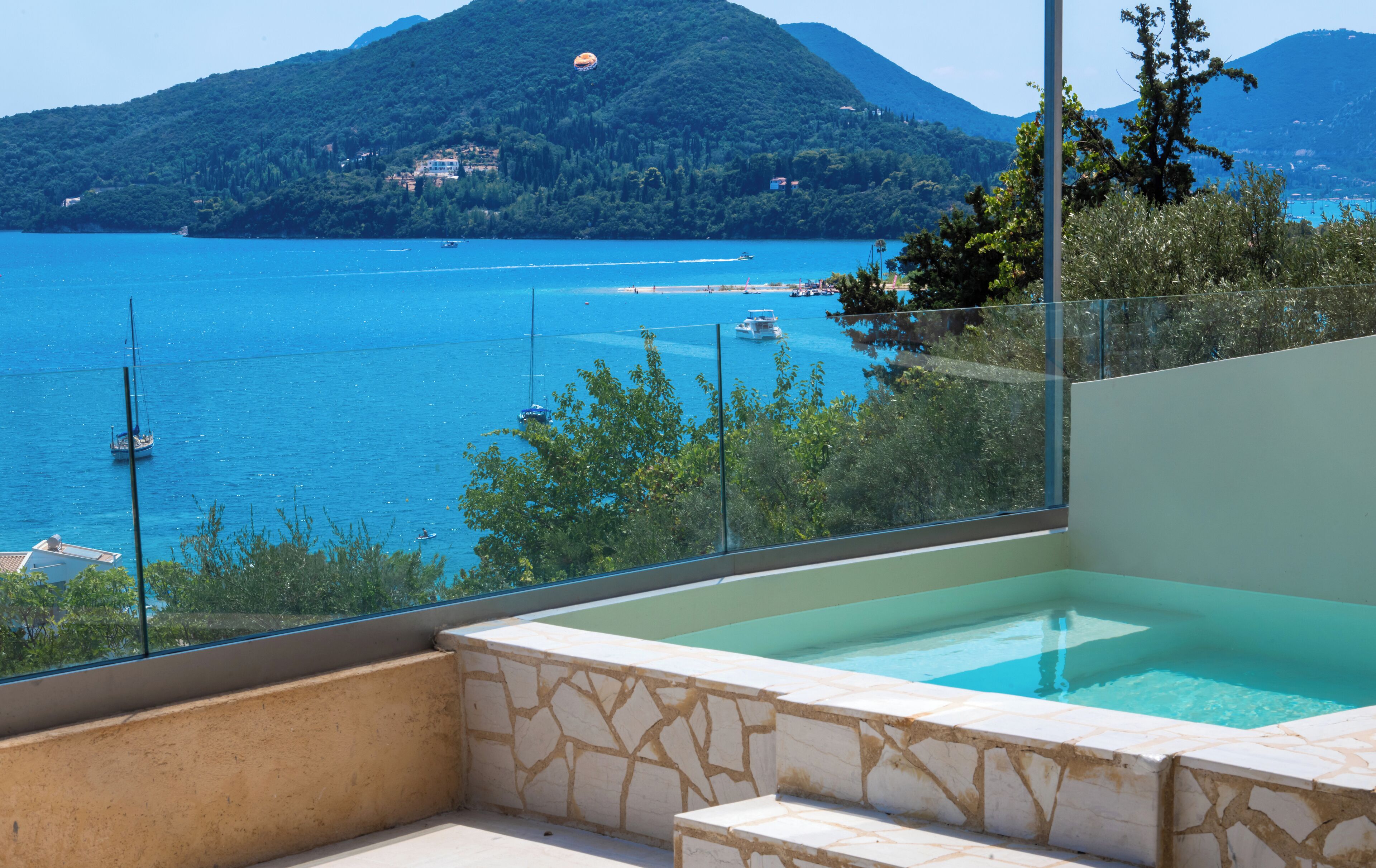 Junior Suite, Private Pool, Bay View | Terrace/patio