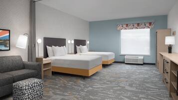 Bureau, espace de travail pour ordinateur portable, rideaux occultants