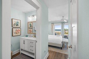 Townhome, Ocean View | Bathroom | Hair dryer, towels - Beach House - Turtle Tracks by PHG (Port St. Joe)