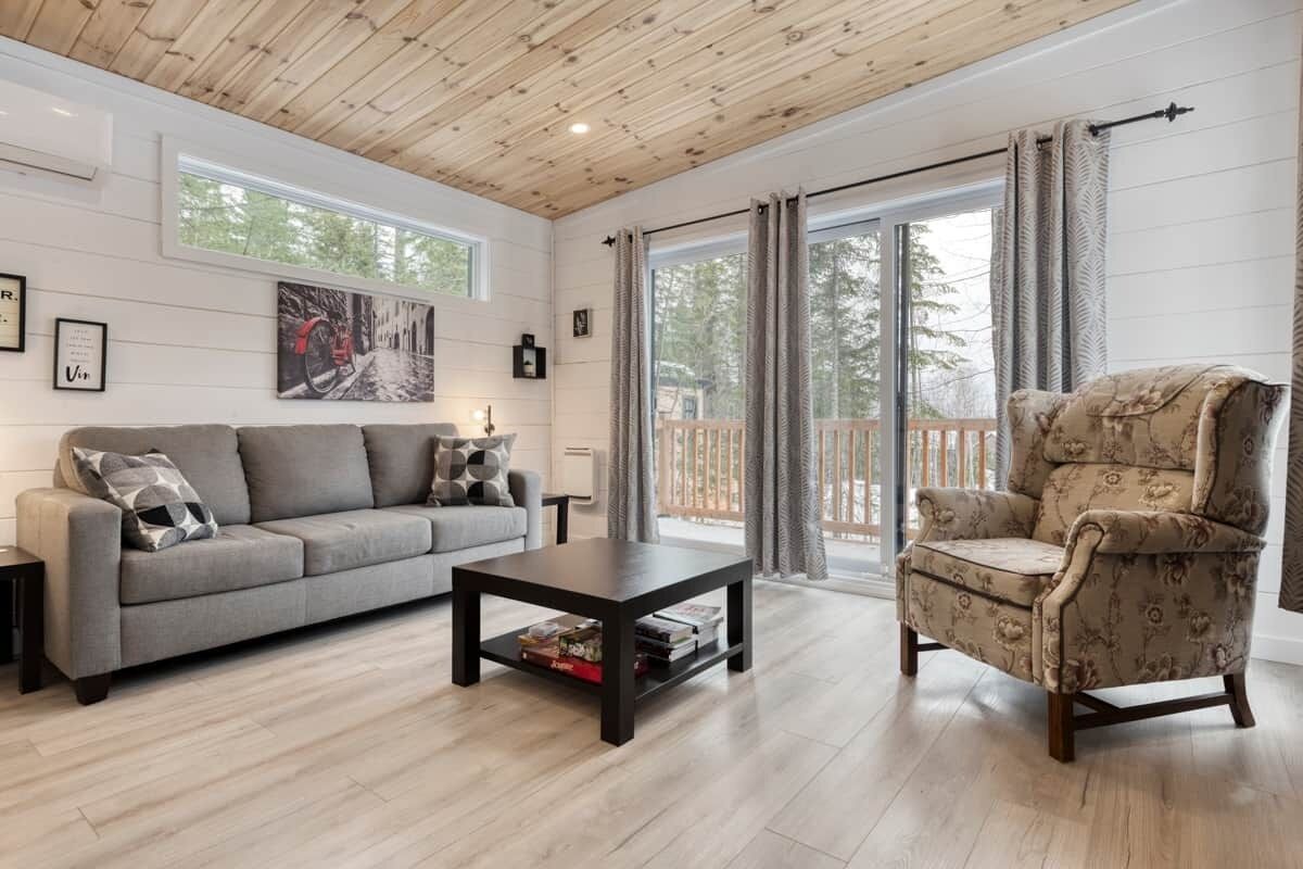 Televisión y chimenea 