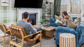 Smart-tv en een open haard