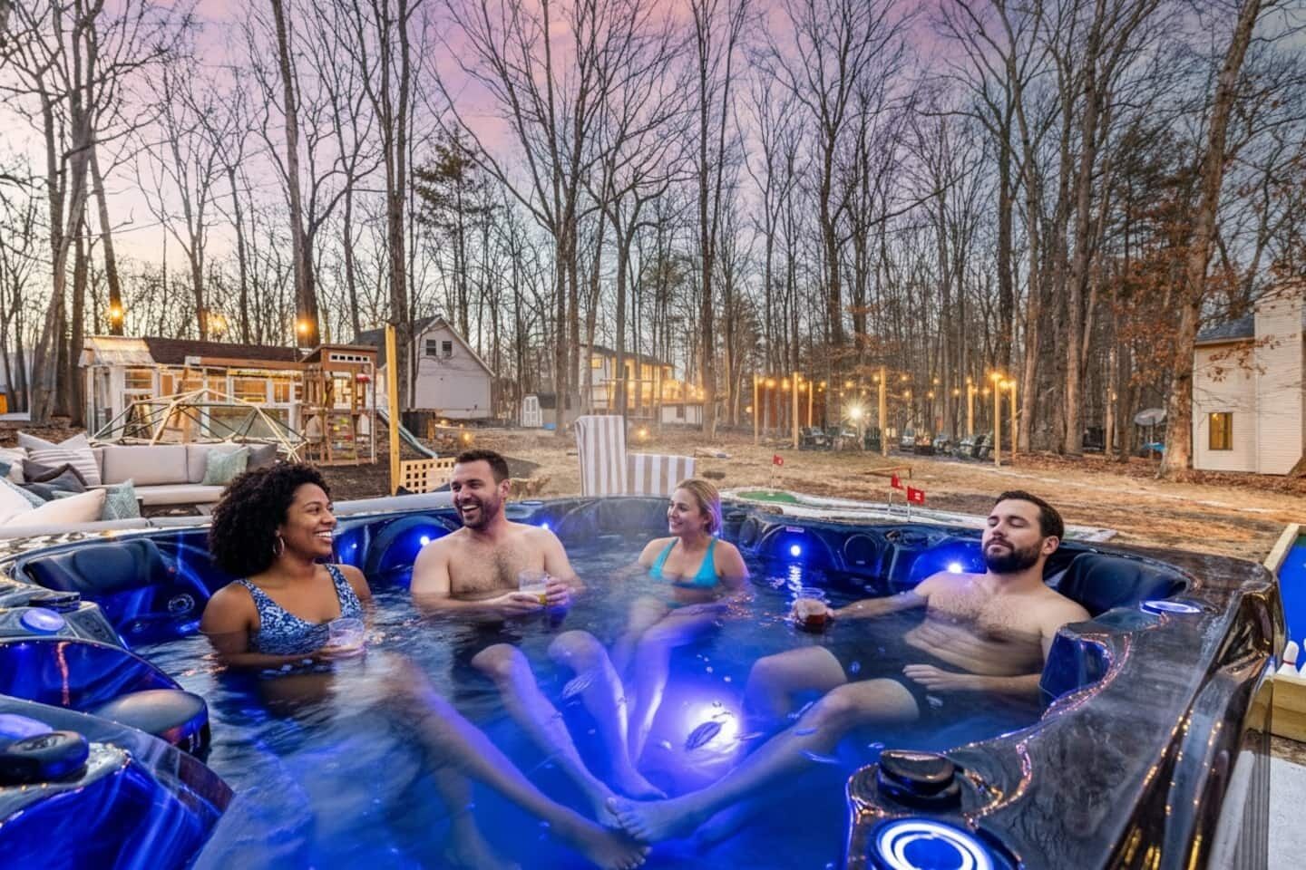 Outdoor spa tub
