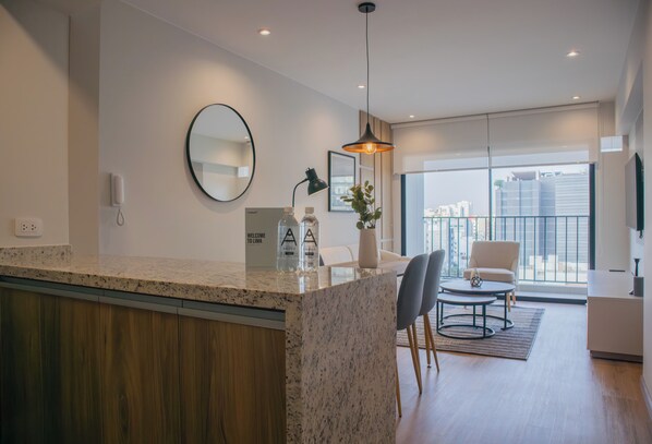 Apartment, 2 Bedrooms (1103) | Living area - Aguirre by Wynwood House (Lima)
