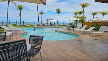 2 outdoor pools, pool umbrellas, sun loungers