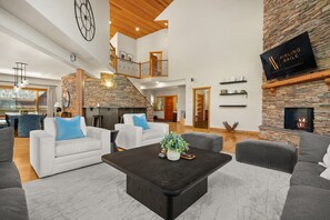 TV, fireplace, video games, DVD player