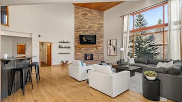 Fernseher, Kamin, Videospiele, DVD-Player