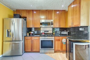 Fridge, microwave, stovetop, coffee/tea maker - Deck & Dock: Home in Little Egg Harbor Township (Little Egg Harbor Township)