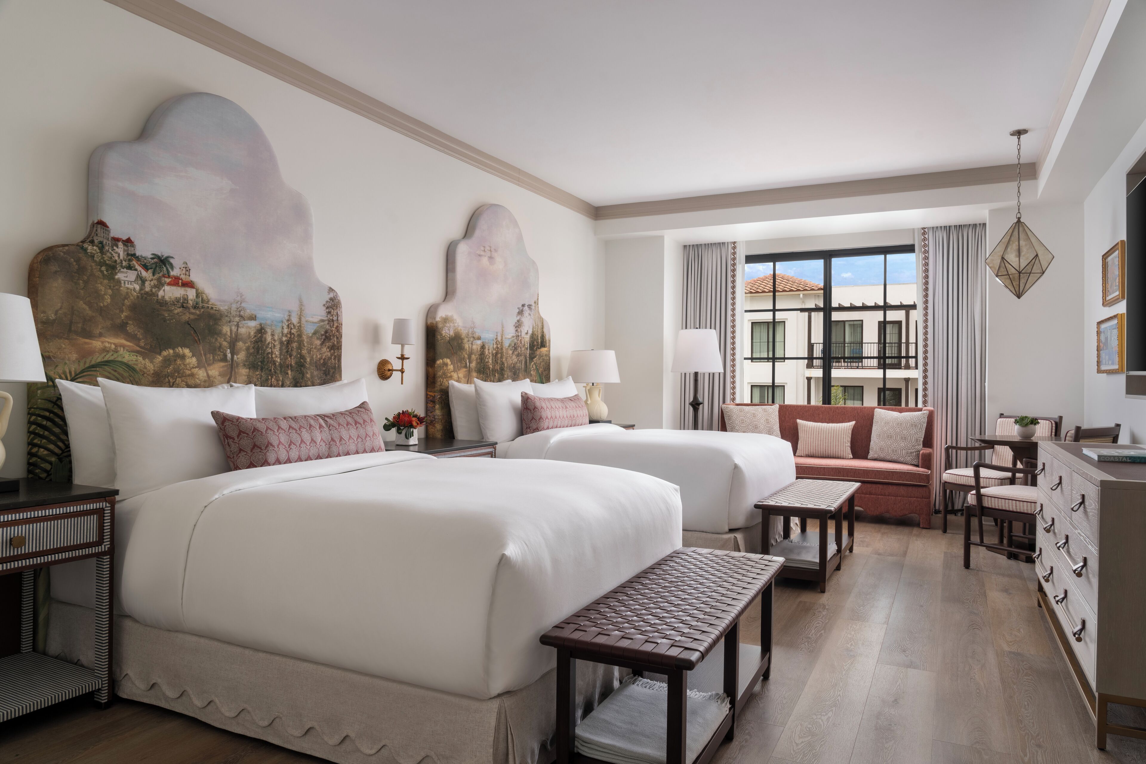 Hypo-allergenic bedding, in-room safe, blackout curtains