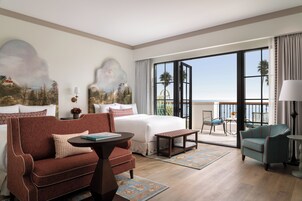 Ocean View Premium Double Queen with Balcony | Hypo-allergenic bedding, in-room safe, blackout drapes