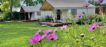 Daisy Glamping Tent with WiFi in charming Paonia- 2 XL DBL beds