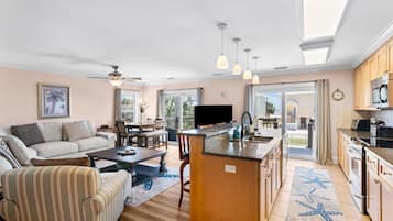 House, Ocean View | Living area | 60-inch Smart TV with digital channels, Netflix, Hulu