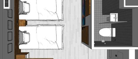 Twin kamer, uitzicht op de stad | Gratis wifi