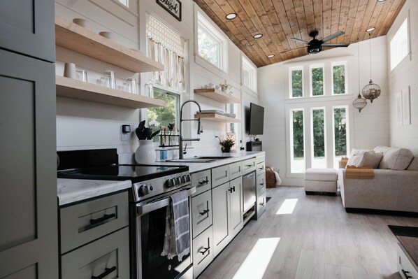 Kühlschrank, Mikrowelle, Ofen, Herdplatte